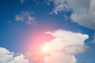 Fototapeta premium sun and cloud background with a pastel colored