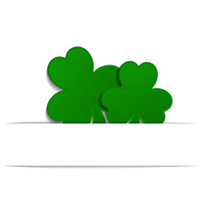 vector paper green shamrock on white background