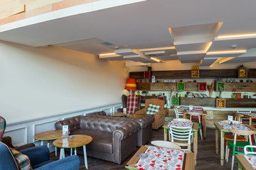 Fototapeta na wymiar Interior of a modern restaurant