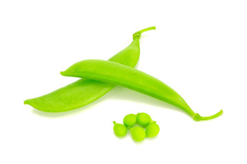 snap peas isolated on white background