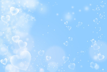 ハートのイルミネーション　ブルー