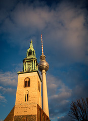 Church tower and tv tower

