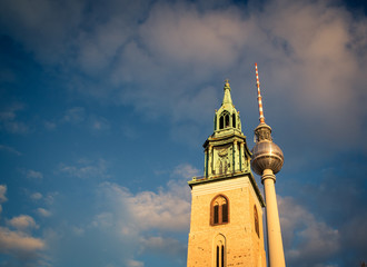 Church tower and tv tower
