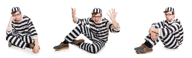 Funny prison inmate in concept