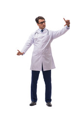 Young doctor isolated on white background