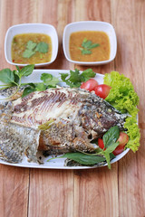 Grilled Tilapia Fish with Salt.