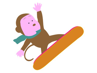 猿のスノーボード