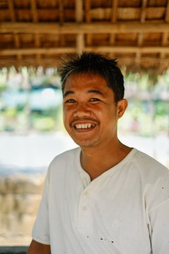 Middle-aged farmer in Asian province