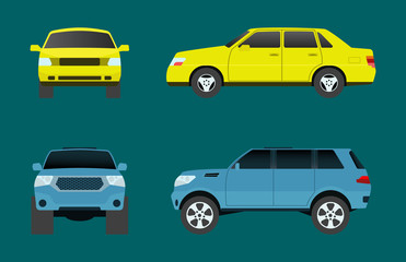 Fototapeta premium Car vehicle transport type design travel race model sign technology style and generic automobile contemporary kid toy flat vector illustration isolated icon.