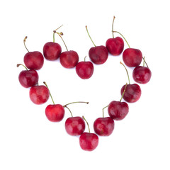 cherry isolated on white background Heart love