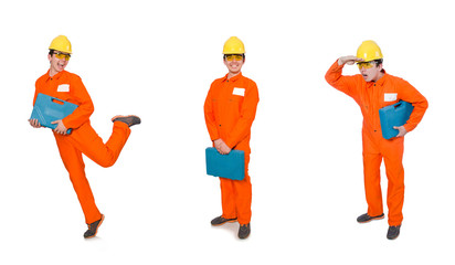 Industrial worker isolated on the white background