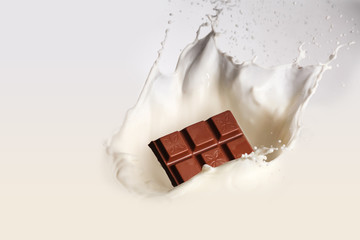 Chocolate bar with milk splash