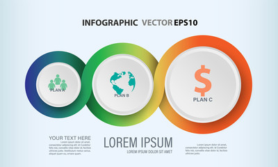 Circle graphic vector elements for infographic. Template chart diagram, graph, presentation, workflow for business work. Abstract design background illustrator.