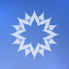 Obraz premium Abstract decorative element on a blue background. Star.