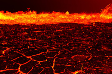 the surface of the lava. background.