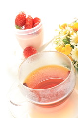 strawberry and sakura tea