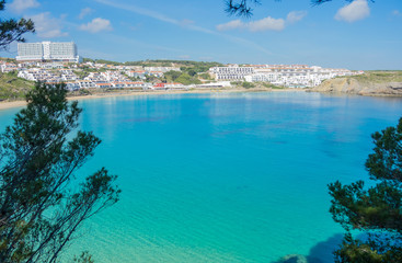 Landscape of the beautiful bay of Arenal d'en Castell with a wonderful turquoise sea, Menorca, Spain
