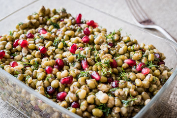 Mung Bean Salad with pomegranate..