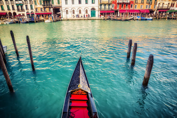 Naklejka premium Gondola on Grand canal in Venice, Italy
