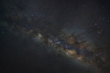 Milky way galaxy with stars and space dust in the universe, Long exposure photograph, with grain.