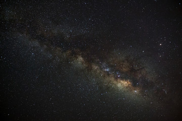 Milky Way Galaxy, Long exposure photograph, with grain