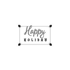 Typographic badges - Happy Holidays. On the basis of script fonts, handmade. It can be used to design your printed products
