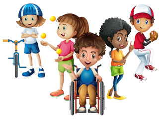 Children doing different activities