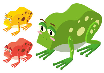 3D design for different color frogs