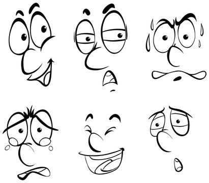 Different facial expressions of human
