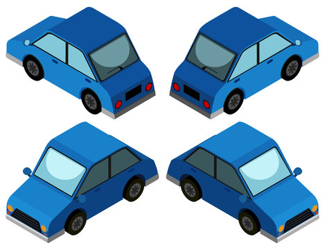 3D design for blue car