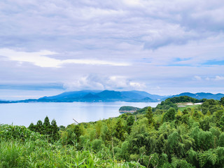 Fototapeta na wymiar 香川県 豊島から小豆島の眺め