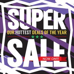 Super Sale Hottest Deal Promotion Sale Banner Vector Illustration
