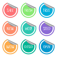 sale promotion colorful peeling sticker label set