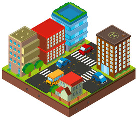 3D design for buildings in the city