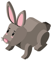 3D design for gray rabbit