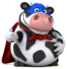 Naklejka premium Super cow - 3D Illustration