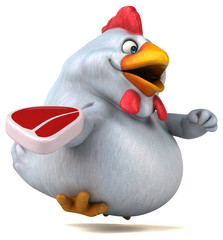 Fun chicken - 3D Illustration