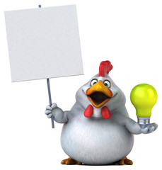 Fun chicken - 3D Illustration