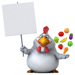 Fun chicken - 3D Illustration