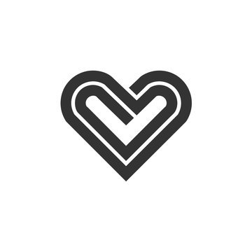 Heart icon vector logo. Heart logo, heart shape. love logo concept. Heart logo.
