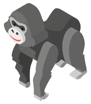 3D design for cute gorilla