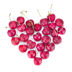 cherry isolated on white background Heart love