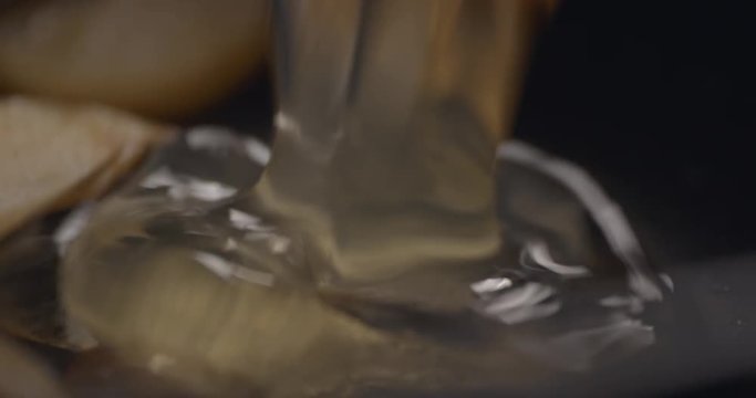 Egg cooking slowmotion close up &ndash; SOURCE: 4K 120 FPS PRORES 4444 12 BITS