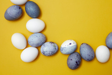 frame of colored eggs