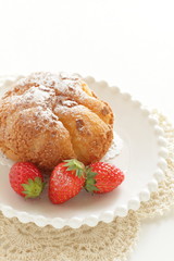 Japanese Puff cream and strawberry