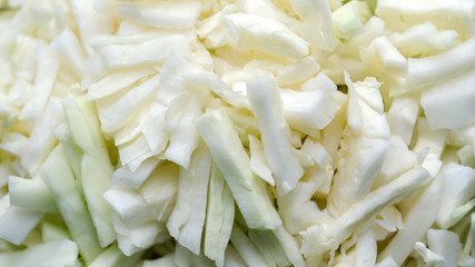 Fresh sliced cabbage. Background texture. Close-up