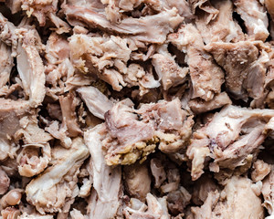 Pieces of fresh cooked meat. Background texture. Close-up