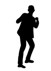 Fototapeta na wymiar isolated silhouette man in suit Boxing