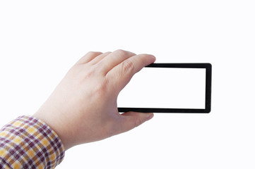 スマートフォンを持つ手