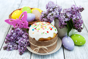 Easter bread and eggs